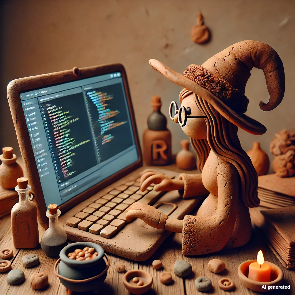Witch creating r script. Image was generate by ChatGPT.