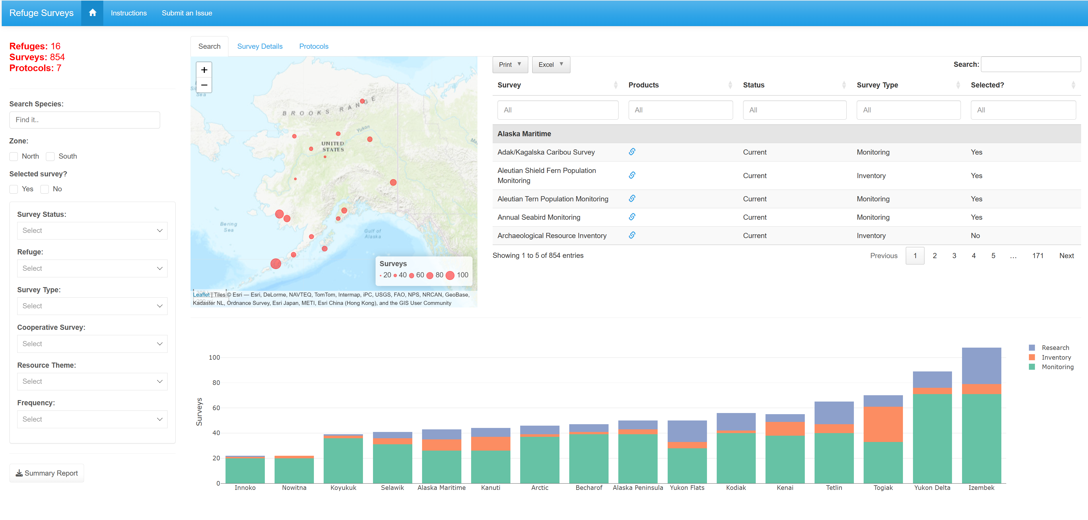 An screenshot of a R Shiny app example.